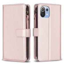 Load image into Gallery viewer, 9 Card Slots Zipper Wallet Leather Flip Phone Case, For Xiaomi Redmi 10C, For Xiaomi 12 Pro, For Xiaomi 12, For Xiaomi Redmi Note 11 Pro, For Xiaomi Mi 11T / 11T Pro, For Xiaomi Redmi 10, For Xiaomi Mi 11 Lite, For Xiaomi Redmi Note 10 5G