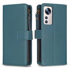 Load image into Gallery viewer, 9 Card Slots Zipper Wallet Leather Flip Phone Case, For Xiaomi Redmi 12C, For Xiaomi 13 Lite, For Xiaomi Redmi K60 / K60 Pro, For Xiaomi 13 Pro, For Xiaomi 13, For Xiaomi 12T / 12T Pro, For Xiaomi 12 Lite, For Xiaomi Redmi 10 5G