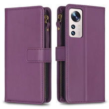 Load image into Gallery viewer, 9 Card Slots Zipper Wallet Leather Flip Phone Case, For Xiaomi Redmi 12C, For Xiaomi 13 Lite, For Xiaomi Redmi K60 / K60 Pro, For Xiaomi 13 Pro, For Xiaomi 13, For Xiaomi 12T / 12T Pro, For Xiaomi 12 Lite, For Xiaomi Redmi 10 5G