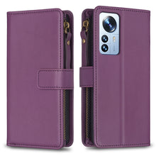 Load image into Gallery viewer, 9 Card Slots Zipper Wallet Leather Flip Phone Case, For Xiaomi Redmi 10C, For Xiaomi 12 Pro, For Xiaomi 12, For Xiaomi Redmi Note 11 Pro, For Xiaomi Mi 11T / 11T Pro, For Xiaomi Redmi 10, For Xiaomi Mi 11 Lite, For Xiaomi Redmi Note 10 5G