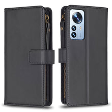 Load image into Gallery viewer, 9 Card Slots Zipper Wallet Leather Flip Phone Case, For Xiaomi Redmi 10C, For Xiaomi 12 Pro, For Xiaomi 12, For Xiaomi Redmi Note 11 Pro, For Xiaomi Mi 11T / 11T Pro, For Xiaomi Redmi 10, For Xiaomi Mi 11 Lite, For Xiaomi Redmi Note 10 5G