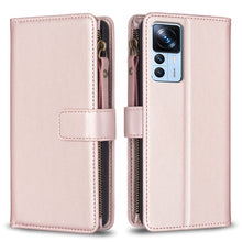 Load image into Gallery viewer, 9 Card Slots Zipper Wallet Leather Flip Phone Case, For Xiaomi Redmi 12C, For Xiaomi 13 Lite, For Xiaomi Redmi K60 / K60 Pro, For Xiaomi 13 Pro, For Xiaomi 13, For Xiaomi 12T / 12T Pro, For Xiaomi 12 Lite, For Xiaomi Redmi 10 5G