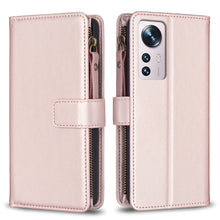 Load image into Gallery viewer, 9 Card Slots Zipper Wallet Leather Flip Phone Case, For Xiaomi Redmi 10C, For Xiaomi 12 Pro, For Xiaomi 12, For Xiaomi Redmi Note 11 Pro, For Xiaomi Mi 11T / 11T Pro, For Xiaomi Redmi 10, For Xiaomi Mi 11 Lite, For Xiaomi Redmi Note 10 5G