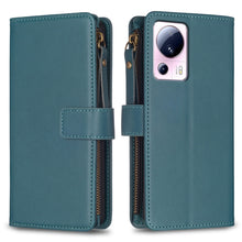 Load image into Gallery viewer, 9 Card Slots Zipper Wallet Leather Flip Phone Case, For Xiaomi Redmi 12C, For Xiaomi 13 Lite, For Xiaomi Redmi K60 / K60 Pro, For Xiaomi 13 Pro, For Xiaomi 13, For Xiaomi 12T / 12T Pro, For Xiaomi 12 Lite, For Xiaomi Redmi 10 5G