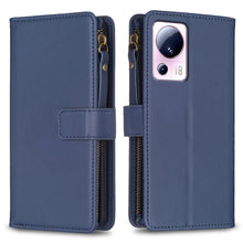 Load image into Gallery viewer, 9 Card Slots Zipper Wallet Leather Flip Phone Case, For Xiaomi Redmi 12C, For Xiaomi 13 Lite, For Xiaomi Redmi K60 / K60 Pro, For Xiaomi 13 Pro, For Xiaomi 13, For Xiaomi 12T / 12T Pro, For Xiaomi 12 Lite, For Xiaomi Redmi 10 5G