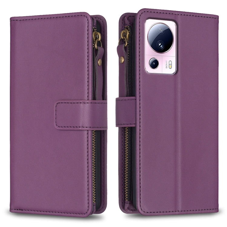 9 Card Slots Zipper Wallet Leather Flip Phone Case, For Xiaomi Redmi 12C, For Xiaomi 13 Lite, For Xiaomi Redmi K60 / K60 Pro, For Xiaomi 13 Pro, For Xiaomi 13, For Xiaomi 12T / 12T Pro, For Xiaomi 12 Lite, For Xiaomi Redmi 10 5G