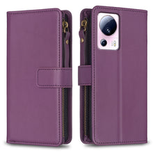 Load image into Gallery viewer, 9 Card Slots Zipper Wallet Leather Flip Phone Case, For Xiaomi Redmi 12C, For Xiaomi 13 Lite, For Xiaomi Redmi K60 / K60 Pro, For Xiaomi 13 Pro, For Xiaomi 13, For Xiaomi 12T / 12T Pro, For Xiaomi 12 Lite, For Xiaomi Redmi 10 5G