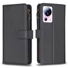 Load image into Gallery viewer, 9 Card Slots Zipper Wallet Leather Flip Phone Case, For Xiaomi Redmi 12C, For Xiaomi 13 Lite, For Xiaomi Redmi K60 / K60 Pro, For Xiaomi 13 Pro, For Xiaomi 13, For Xiaomi 12T / 12T Pro, For Xiaomi 12 Lite, For Xiaomi Redmi 10 5G