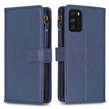 Load image into Gallery viewer, 9 Card Slots Zipper Wallet Leather Flip Phone Case, For Xiaomi Redmi Note 10 Pro, For Xiaomi Redmi Note 10, For Xiaomi Redmi K40 / K40 Pro, For Xiaomi Poco M3, For Xiaomi Poco X3, For Xiaomi Redmi 9A, For Xiaomi Redmi 9, For Xiaomi Redmi 9C