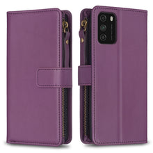Load image into Gallery viewer, 9 Card Slots Zipper Wallet Leather Flip Phone Case, For Xiaomi Redmi Note 10 Pro, For Xiaomi Redmi Note 10, For Xiaomi Redmi K40 / K40 Pro, For Xiaomi Poco M3, For Xiaomi Poco X3, For Xiaomi Redmi 9A, For Xiaomi Redmi 9, For Xiaomi Redmi 9C