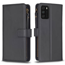 Load image into Gallery viewer, 9 Card Slots Zipper Wallet Leather Flip Phone Case, For Xiaomi Redmi Note 10 Pro, For Xiaomi Redmi Note 10, For Xiaomi Redmi K40 / K40 Pro, For Xiaomi Poco M3, For Xiaomi Poco X3, For Xiaomi Redmi 9A, For Xiaomi Redmi 9, For Xiaomi Redmi 9C