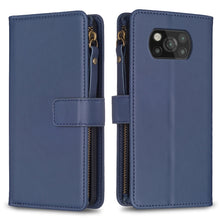 Load image into Gallery viewer, 9 Card Slots Zipper Wallet Leather Flip Phone Case, For Xiaomi Redmi Note 10 Pro, For Xiaomi Redmi Note 10, For Xiaomi Poco X3, For Xiaomi Redmi 9A, For Xiaomi Redmi 9, For Xiaomi Redmi 9C, For Xiaomi Redmi Note 9 Pro Max