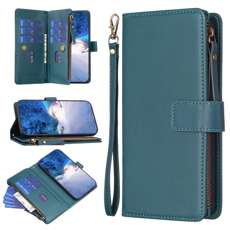 9 Card Slots Zipper Wallet Leather Flip Phone Case, For Xiaomi Redmi Note 13 Pro 4G Global, For Xiaomi Poco M6 Pro 4G, For Xiaomi Redmi Note 13 4G Global, For Xiaomi Redmi Note 13, For Xiaomi Redmi 13C, For Xiaomi Redmi Note 13 Pro+ 5G                 ...