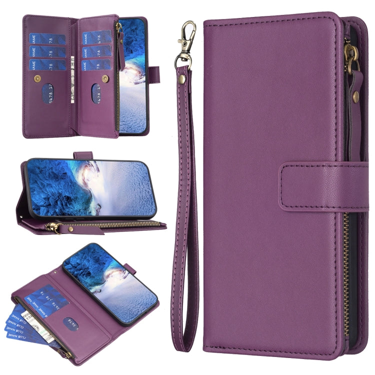 9 Card Slots Zipper Wallet Leather Flip Phone Case, For Xiaomi Redmi Note 13 Pro 4G Global, For Xiaomi Poco M6 Pro 4G, For Xiaomi Redmi Note 13 4G Global, For Xiaomi Redmi Note 13, For Xiaomi Redmi 13C, For Xiaomi Redmi Note 13 Pro+ 5G                 ...