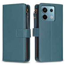 Load image into Gallery viewer, 9 Card Slots Zipper Wallet Leather Flip Phone Case, For Xiaomi Redmi Note 13 Pro 4G Global, For Xiaomi Poco M6 Pro 4G, For Xiaomi Redmi Note 13 4G Global, For Xiaomi Redmi Note 13, For Xiaomi Redmi 13C, For Xiaomi Redmi Note 13 Pro+ 5G                 ...