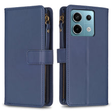 Load image into Gallery viewer, 9 Card Slots Zipper Wallet Leather Flip Phone Case, For Xiaomi Redmi Note 13 Pro 4G Global, For Xiaomi Poco M6 Pro 4G, For Xiaomi Redmi Note 13 4G Global, For Xiaomi Redmi Note 13, For Xiaomi Redmi 13C, For Xiaomi Redmi Note 13 Pro+ 5G                 ...