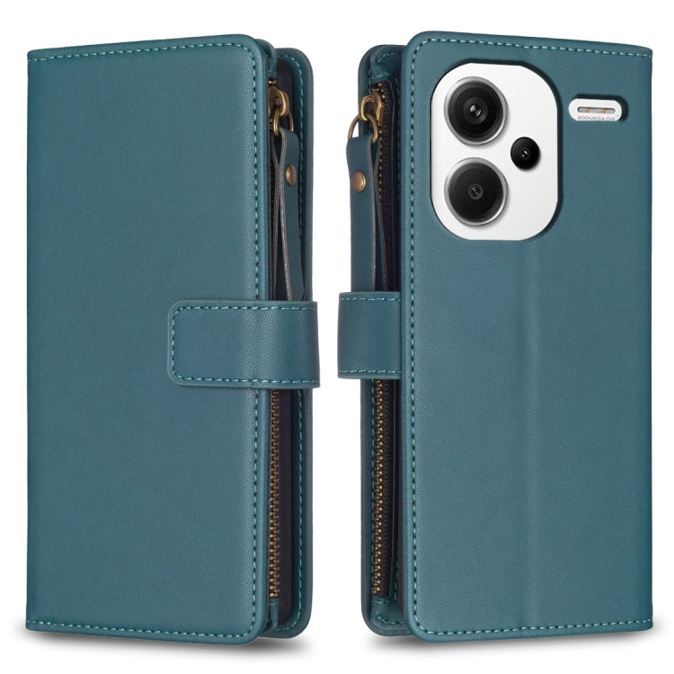 9 Card Slots Zipper Wallet Leather Flip Phone Case, For Xiaomi Redmi Note 13 Pro 4G Global, For Xiaomi Poco M6 Pro 4G, For Xiaomi Redmi Note 13 4G Global, For Xiaomi Redmi Note 13, For Xiaomi Redmi 13C, For Xiaomi Redmi Note 13 Pro+ 5G                 ...