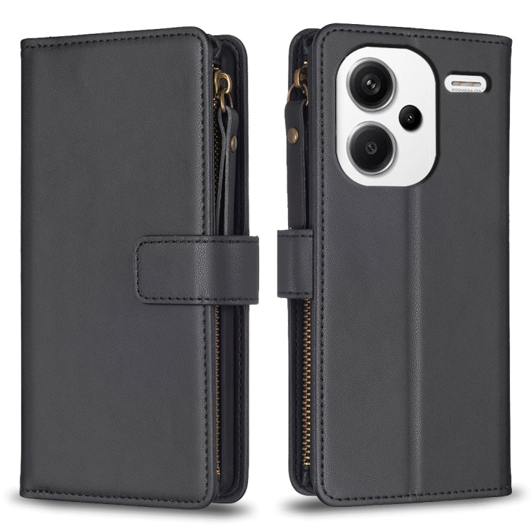 9 Card Slots Zipper Wallet Leather Flip Phone Case, For Xiaomi Redmi Note 13 Pro 4G Global, For Xiaomi Poco M6 Pro 4G, For Xiaomi Redmi Note 13 4G Global, For Xiaomi Redmi Note 13, For Xiaomi Redmi 13C, For Xiaomi Redmi Note 13 Pro+ 5G                 ...