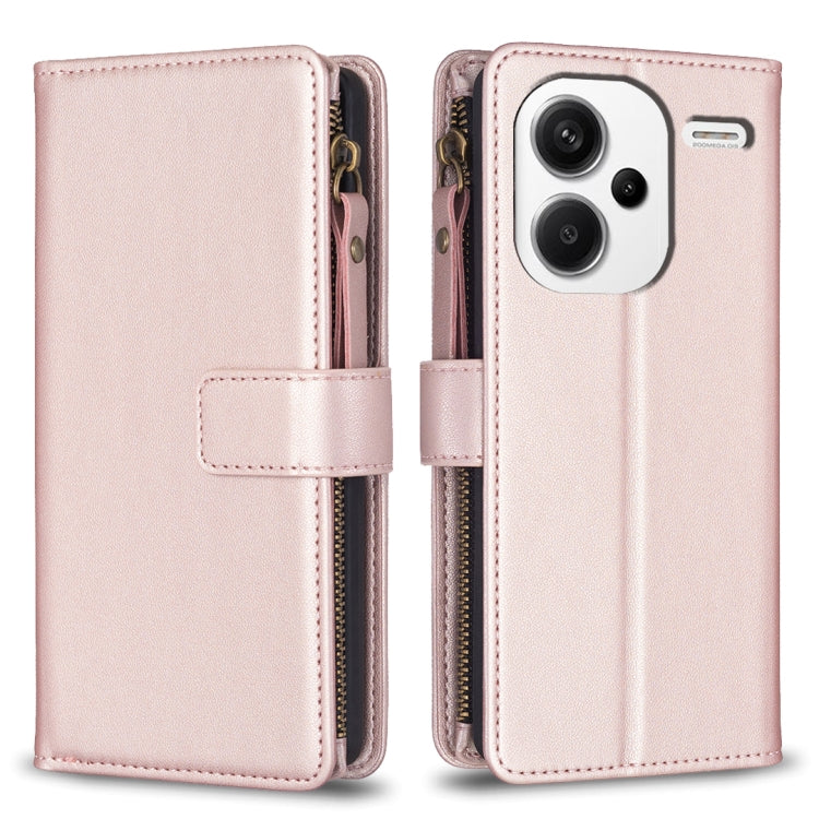 9 Card Slots Zipper Wallet Leather Flip Phone Case, For Xiaomi Redmi Note 13 Pro 4G Global, For Xiaomi Poco M6 Pro 4G, For Xiaomi Redmi Note 13 4G Global, For Xiaomi Redmi Note 13, For Xiaomi Redmi 13C, For Xiaomi Redmi Note 13 Pro+ 5G                 ...