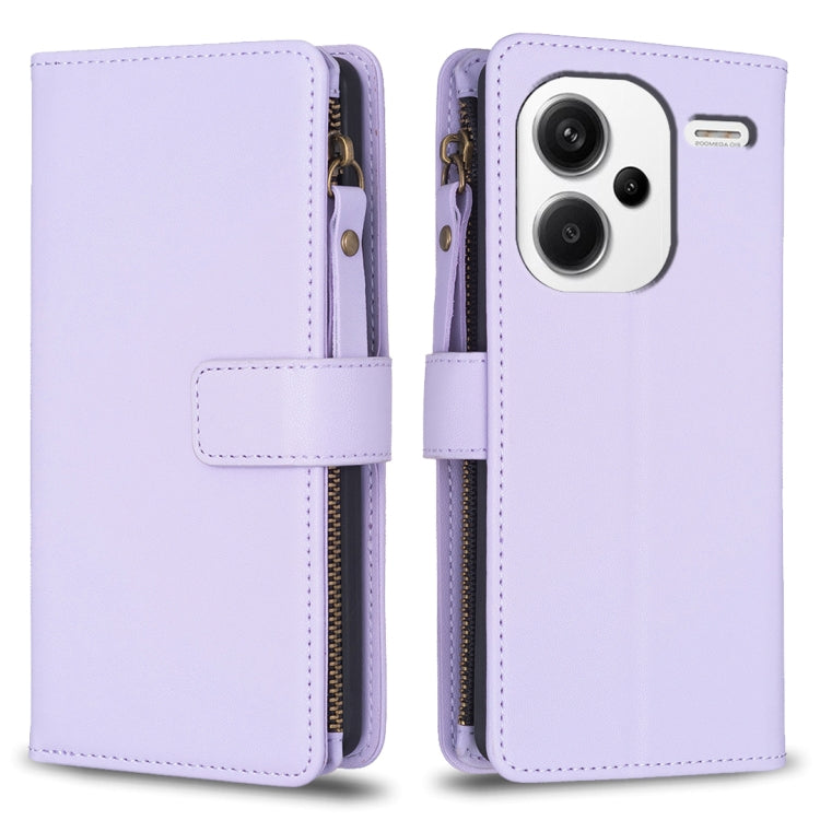 9 Card Slots Zipper Wallet Leather Flip Phone Case, For Xiaomi Redmi Note 13 Pro 4G Global, For Xiaomi Poco M6 Pro 4G, For Xiaomi Redmi Note 13 4G Global, For Xiaomi Redmi Note 13, For Xiaomi Redmi 13C, For Xiaomi Redmi Note 13 Pro+ 5G                 ...