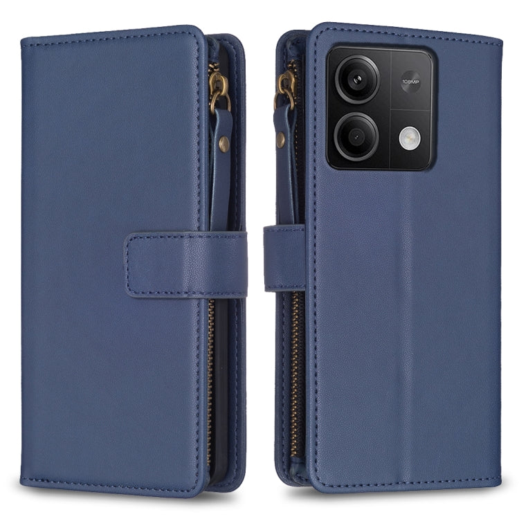 9 Card Slots Zipper Wallet Leather Flip Phone Case, For Xiaomi Redmi Note 13 Pro 4G Global, For Xiaomi Poco M6 Pro 4G, For Xiaomi Redmi Note 13 4G Global, For Xiaomi Redmi Note 13, For Xiaomi Redmi 13C, For Xiaomi Redmi Note 13 Pro+ 5G                 ...