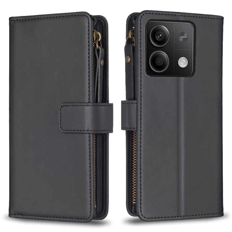 9 Card Slots Zipper Wallet Leather Flip Phone Case, For Xiaomi Redmi Note 13 Pro 4G Global, For Xiaomi Poco M6 Pro 4G, For Xiaomi Redmi Note 13 4G Global, For Xiaomi Redmi Note 13, For Xiaomi Redmi 13C, For Xiaomi Redmi Note 13 Pro+ 5G                 ...