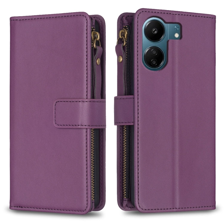 9 Card Slots Zipper Wallet Leather Flip Phone Case, For Xiaomi Redmi Note 13 Pro 4G Global, For Xiaomi Poco M6 Pro 4G, For Xiaomi Redmi Note 13 4G Global, For Xiaomi Redmi Note 13, For Xiaomi Redmi 13C, For Xiaomi Redmi Note 13 Pro+ 5G                 ...