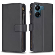Load image into Gallery viewer, 9 Card Slots Zipper Wallet Leather Flip Phone Case, For Xiaomi Redmi Note 13 Pro 4G Global, For Xiaomi Poco M6 Pro 4G, For Xiaomi Redmi Note 13 4G Global, For Xiaomi Redmi Note 13, For Xiaomi Redmi 13C, For Xiaomi Redmi Note 13 Pro+ 5G                 ...