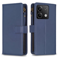 Load image into Gallery viewer, 9 Card Slots Zipper Wallet Leather Flip Phone Case, For Xiaomi Redmi Note 13 Pro 4G Global, For Xiaomi Poco M6 Pro 4G, For Xiaomi Redmi Note 13 4G Global, For Xiaomi Redmi Note 13, For Xiaomi Redmi 13C, For Xiaomi Redmi Note 13 Pro+ 5G                 ...