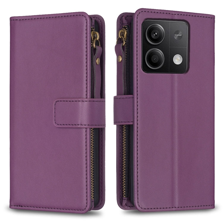 9 Card Slots Zipper Wallet Leather Flip Phone Case, For Xiaomi Redmi Note 13 Pro 4G Global, For Xiaomi Poco M6 Pro 4G, For Xiaomi Redmi Note 13 4G Global, For Xiaomi Redmi Note 13, For Xiaomi Redmi 13C, For Xiaomi Redmi Note 13 Pro+ 5G                 ...