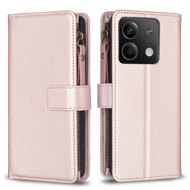 9 Card Slots Zipper Wallet Leather Flip Phone Case, For Xiaomi Redmi Note 13 Pro 4G Global, For Xiaomi Poco M6 Pro 4G, For Xiaomi Redmi Note 13 4G Global, For Xiaomi Redmi Note 13, For Xiaomi Redmi 13C, For Xiaomi Redmi Note 13 Pro+ 5G                 ...