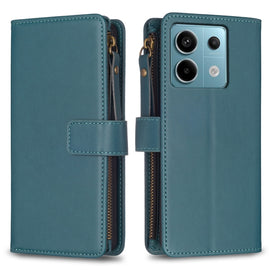 9 Card Slots Zipper Wallet Leather Flip Phone Case, For Xiaomi Redmi Note 13 Pro 4G Global, For Xiaomi Poco M6 Pro 4G, For Xiaomi Redmi Note 13 4G Global, For Xiaomi Redmi Note 13, For Xiaomi Redmi 13C, For Xiaomi Redmi Note 13 Pro+ 5G                 ...