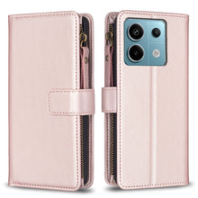 Load image into Gallery viewer, 9 Card Slots Zipper Wallet Leather Flip Phone Case, For Xiaomi Redmi Note 13 Pro 4G Global, For Xiaomi Poco M6 Pro 4G, For Xiaomi Redmi Note 13 4G Global, For Xiaomi Redmi Note 13, For Xiaomi Redmi 13C, For Xiaomi Redmi Note 13 Pro+ 5G                 ...