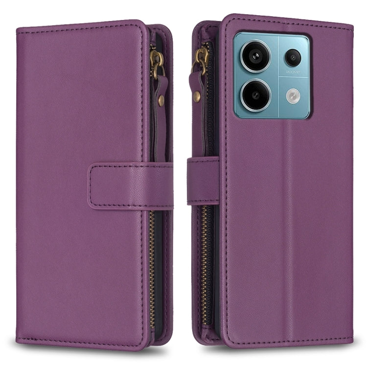 9 Card Slots Zipper Wallet Leather Flip Phone Case, For Xiaomi Redmi Note 13 Pro 4G Global, For Xiaomi Poco M6 Pro 4G, For Xiaomi Redmi Note 13 4G Global, For Xiaomi Redmi Note 13, For Xiaomi Redmi 13C, For Xiaomi Redmi Note 13 Pro+ 5G                 ...