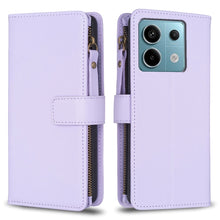 Load image into Gallery viewer, 9 Card Slots Zipper Wallet Leather Flip Phone Case, For Xiaomi Redmi Note 13 Pro 4G Global, For Xiaomi Poco M6 Pro 4G, For Xiaomi Redmi Note 13 4G Global, For Xiaomi Redmi Note 13, For Xiaomi Redmi 13C, For Xiaomi Redmi Note 13 Pro+ 5G                 ...