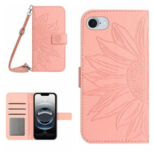 Load image into Gallery viewer, Skin Feel Sun Flower Embossed Flip Leather Phone Case with Lanyard, For iPhone 17e / 16e, For iPhone 17 Pro Max, For iPhone 17 Pro, For iPhone 17