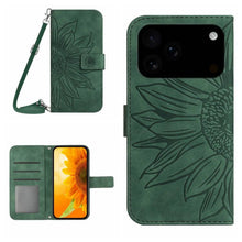 Load image into Gallery viewer, Skin Feel Sun Flower Embossed Flip Leather Phone Case with Lanyard, For iPhone 17e / 16e, For iPhone 17 Pro Max, For iPhone 17 Pro, For iPhone 17