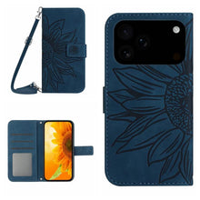 Load image into Gallery viewer, Skin Feel Sun Flower Embossed Flip Leather Phone Case with Lanyard, For iPhone 17e / 16e, For iPhone 17 Pro Max, For iPhone 17 Pro, For iPhone 17