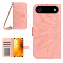 Load image into Gallery viewer, Skin Feel Sun Flower Embossed Flip Leather Phone Case with Lanyard, For iPhone Air, For iPhone 16 Pro Max, For iPhone 16 Pro, For iPhone 16 Plus