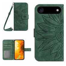 Load image into Gallery viewer, Skin Feel Sun Flower Embossed Flip Leather Phone Case with Lanyard, For iPhone Air, For iPhone 16 Pro Max, For iPhone 16 Pro, For iPhone 16 Plus