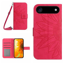Load image into Gallery viewer, Skin Feel Sun Flower Embossed Flip Leather Phone Case with Lanyard, For iPhone Air, For iPhone 16 Pro Max, For iPhone 16 Pro, For iPhone 16 Plus