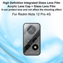 Load image into Gallery viewer, imak Integrated Rear Camera Lens Tempered Glass Film with Lens Cap, For Xiaomi Redmi Note 12 Pro 4G