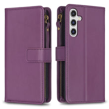 Load image into Gallery viewer, 9 Card Slots Zipper Wallet Leather Flip Phone Case, For Samsung Galaxy A14, For Samsung Galaxy S24+ 5G, For Samsung Galaxy A34 5G, For Samsung Galaxy S24 5G, For Samsung Galaxy A54 5G, For Samsung Galaxy S23 Ultra 5G, For Samsung Galaxy S23 5G         ...