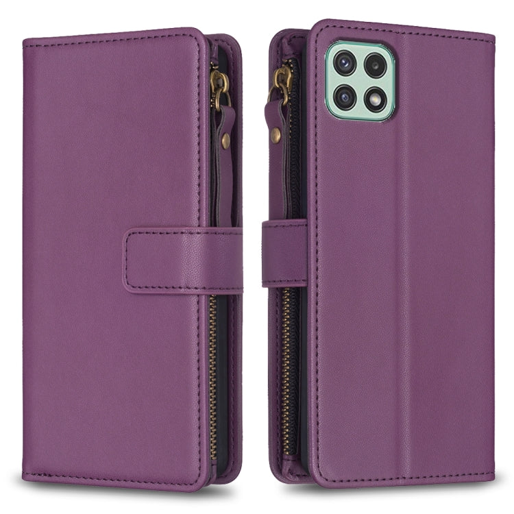 9 Card Slots Zipper Wallet Leather Flip Phone Case, For Samsung Galaxy A22 4G, For Samsung Galaxy A22 5G, For Samsung Galaxy S21 FE 5G, For Samsung Galaxy A23 4G, For Samsung Galaxy A32 4G, For Samsung Galaxy A72, For Samsung Galaxy A52                ...