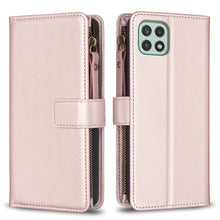 Load image into Gallery viewer, 9 Card Slots Zipper Wallet Leather Flip Phone Case, For Samsung Galaxy A22 4G, For Samsung Galaxy A22 5G, For Samsung Galaxy S21 FE 5G, For Samsung Galaxy A23 4G, For Samsung Galaxy A32 4G, For Samsung Galaxy A72, For Samsung Galaxy A52                ...