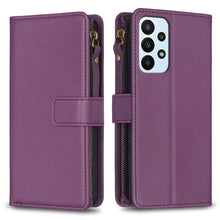 Load image into Gallery viewer, 9 Card Slots Zipper Wallet Leather Flip Phone Case, For Samsung Galaxy A22 4G, For Samsung Galaxy A22 5G, For Samsung Galaxy S21 FE 5G, For Samsung Galaxy A23 4G, For Samsung Galaxy A32 4G, For Samsung Galaxy A72, For Samsung Galaxy A52                ...