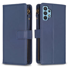 Load image into Gallery viewer, 9 Card Slots Zipper Wallet Leather Flip Phone Case, For Samsung Galaxy A22 4G, For Samsung Galaxy A22 5G, For Samsung Galaxy S21 FE 5G, For Samsung Galaxy A23 4G, For Samsung Galaxy A32 4G, For Samsung Galaxy A72, For Samsung Galaxy A52                ...