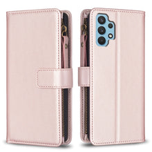 Load image into Gallery viewer, 9 Card Slots Zipper Wallet Leather Flip Phone Case, For Samsung Galaxy A22 4G, For Samsung Galaxy A22 5G, For Samsung Galaxy S21 FE 5G, For Samsung Galaxy A23 4G, For Samsung Galaxy A32 4G, For Samsung Galaxy A72, For Samsung Galaxy A52                ...