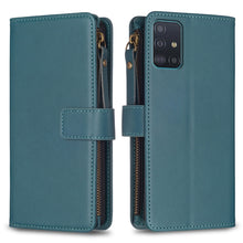 Load image into Gallery viewer, 9 Card Slots Zipper Wallet Leather Flip Phone Case