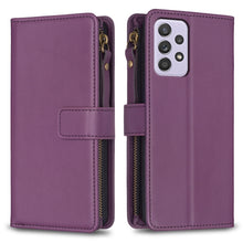 Load image into Gallery viewer, 9 Card Slots Zipper Wallet Leather Flip Phone Case, For Samsung Galaxy A22 4G, For Samsung Galaxy A22 5G, For Samsung Galaxy S21 FE 5G, For Samsung Galaxy A23 4G, For Samsung Galaxy A32 4G, For Samsung Galaxy A72, For Samsung Galaxy A52                ...